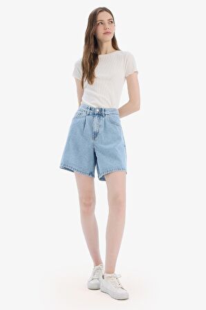 DeFacto Fitted Bisiklet Yaka Basic Düz Fitilli Kaşkorse Kısa Kollu Beyaz Tişört K7064AZ25SMWT32