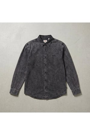 relaxed fit pamuk erkek kot gömlek--koyu füme-- Gri / 2XL
