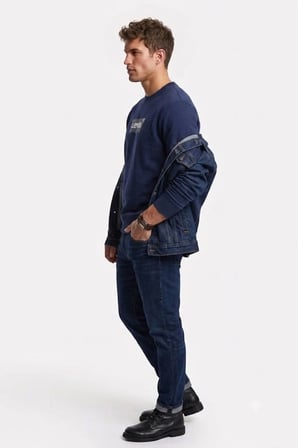 regular fit pamuk kumaş Erkek Standart Grafikli Sweatshirt -0157 lacivertlogo / S