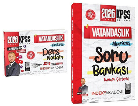 2026 KPSS Vatandaşlık Algoritma Soru Bankası ve Ders Notu Seti - Emrah Vahap İndeks Akademi