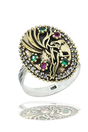 Semazen Serisi Gümüş Otantik Motifli Ayarlanabilir KadınYüzük