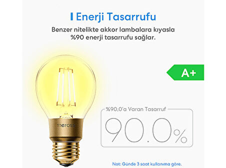 MEROSS 810L/6W Ayarlanabilir Akıllı LED Ampul Sarı-Beyaz