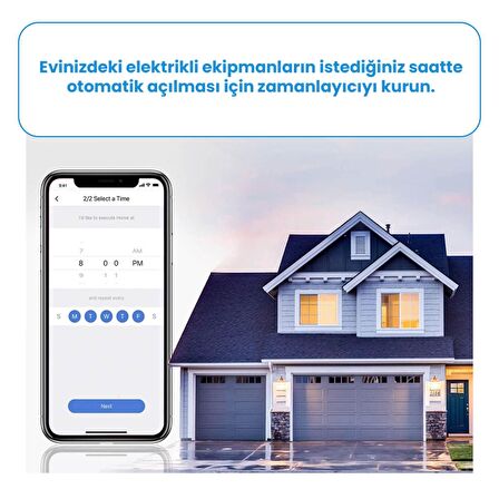 Meross Wi-Fi Apple HomeKit Google Assistant ve Alexa Uyumlu Akım Korumalı Akıllı Tekli Priz