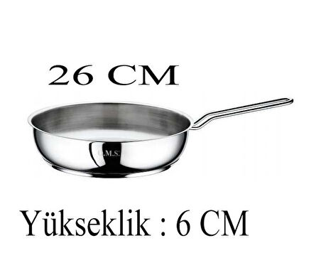 Oms Çelik Tava 26x6 CM Cam Kapaklı