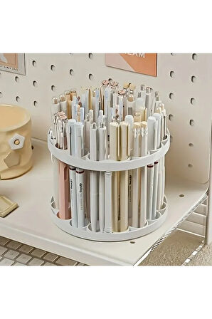 Masaüstü düzenleyici kalemlik, fırçalık, kalem ve fırça organizer, 360° dönebilen, fırça-kalem stand