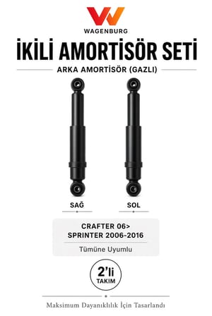 Wagenburg Amortisör Arka Gazlı Crafter  Sprinter 2006 2016 2’li Set Sağ Sol