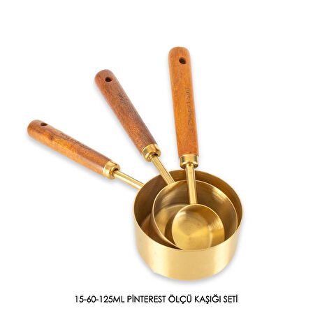 Pinterest Ölçü Kaşığı 3lü Ölçü Kaşığı Gold Renk Paslanmaz