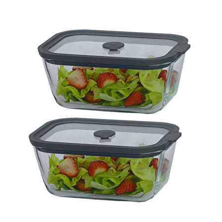 Sızdırmaz Cam Kapaklı Saklama Kabı 800 ML – 2’li Set