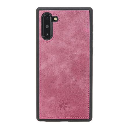 Samsung Galaxy Note 10 Lucca Pembe Deri Telefon Kılıfı