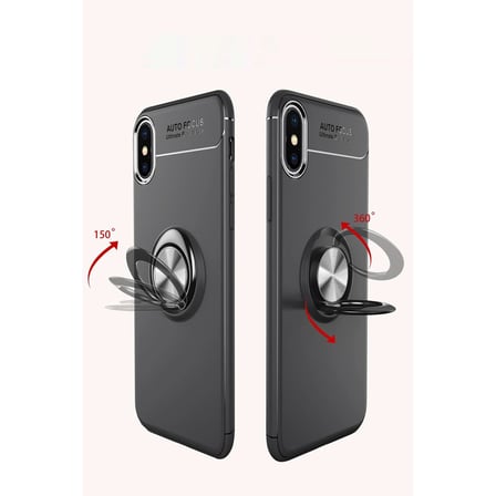 Apple İphone Xs Max Kılıf Range Yüzüklü Silikon - Siyah-gold