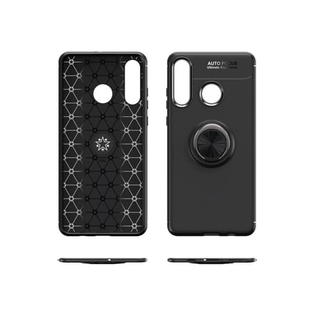 Huawei Y6p Kılıf Range Yüzüklü Silikon - Kırmızı