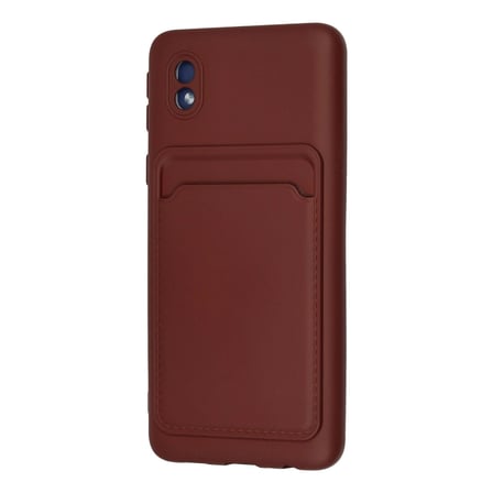 Samsung Galaxy A01 Core Kılıf Kelvin Kartvizitli Silikon - Bordo