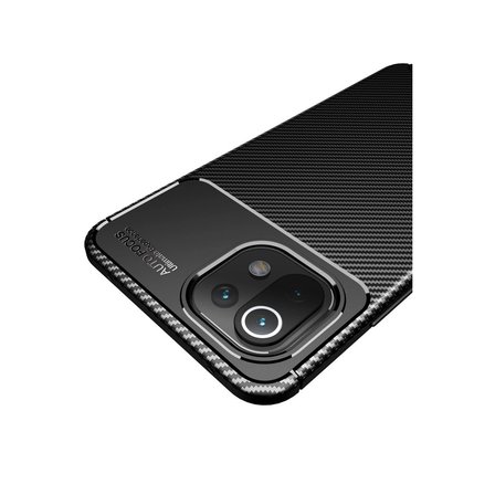 Xiaomi Mi 11 Lite Kılıf Auto Focus Karbon Kapak - Kahverengi
