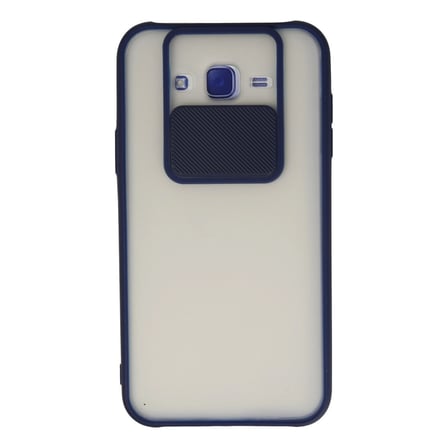 Samsung Galaxy J7 Kılıf Palm Buzlu Kamera Sürgülü Silikon - Lacivert