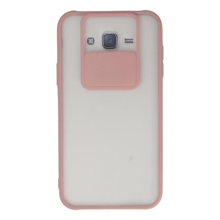 Samsung Galaxy J7 Kılıf Palm Buzlu Kamera Sürgülü Silikon - Pembe
