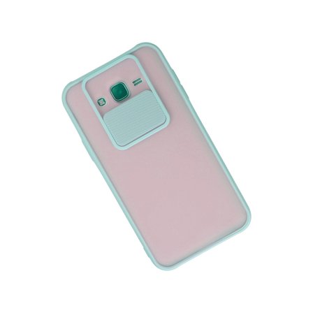 Samsung Galaxy J7 Kılıf Palm Buzlu Kamera Sürgülü Silikon - Turkuaz
