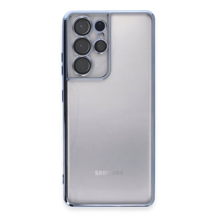 Samsung Galaxy S21 Ultra Kılıf Razer Lensli Silikon - Açık Mavi