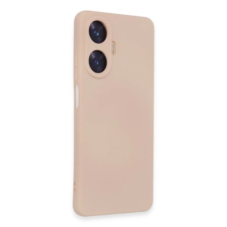 Realme C55 Kılıf Nano İçi Kadife Silikon - Pudra