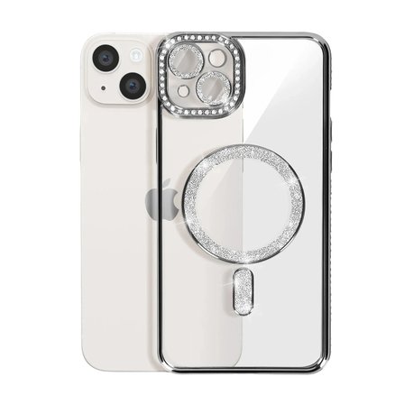 Apple İphone 15 Kılıf Joke Simli Magneticsafe Kılıf - Siyah