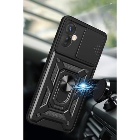 İnfinix Hot 30 5g Kılıf Pars Lens Yüzüklü Silikon - Gümüş