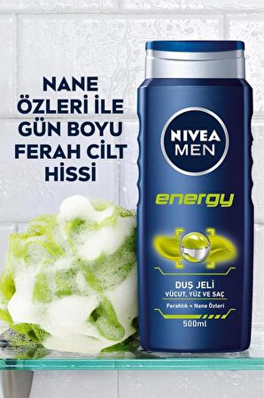 Nivea Men Energy Ferahlatıcı Tüm Ciltler İçin Duş Jeli 2 x 500 ml