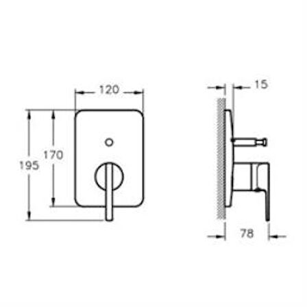 VitrA Suit Ankastre Elduşlu Banyo/Duş Seti,6 Parça, Krom (A42286, A42490, A45652, A41949, A45708, A45679)