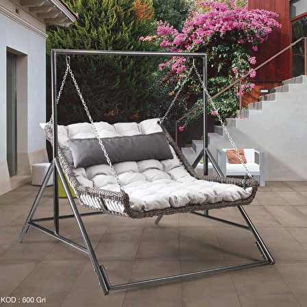 Capri Swing Capri Bed Çiftli Rattan Bahçe Balkon Salıncağı