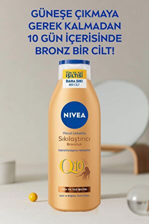 Nivea Sun Koruma Bronzluk Güneş Spreyi 200ml Ve Q10 Sıkılaştırıcı Bronzlaştırıcı Losyon 200ml,çanta Hediye