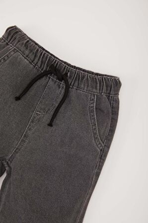 DeFacto Erkek Bebek Beli Lastikli Cepli Baskılı Jean Pantolon E0800A525SPNM36