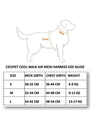 CecePet Cool Walk Air Mesh Kırmızı Köpek Göğüs Tasması