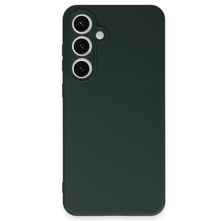 Samsung Galaxy S24 FE Kılıf Nano içi Kadife Silikon - Koyu Yeşil