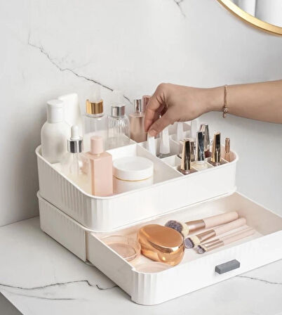 2 katlı makyaj organizeri 