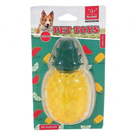 Nunbell Tropik Meyve Aromalı Suda Batmaz Ananas Köpek Oyuncağı 11 cm