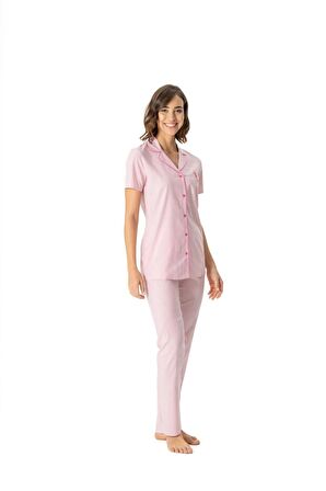 U.S. Polo Assn. Kadın Çizgili Boydan Patlı Pijama Takımı