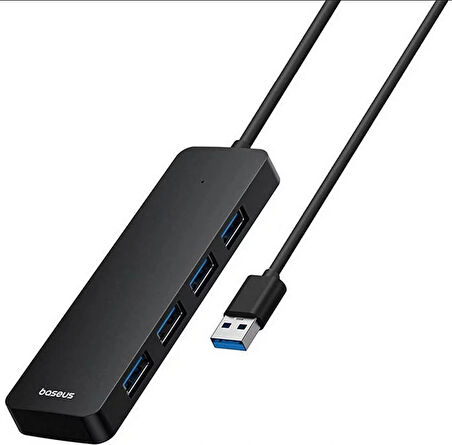 Baseus 4in1 USB Çoğaltıcı Hub UltraJoy Lite USB-A to USB 3.0 5GBps 1 Metre Siyah