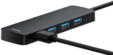 Baseus 4in1 USB Çoğaltıcı Hub UltraJoy Lite USB-A to USB 3.0 5GBps 1 Metre Siyah