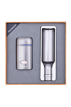 Parmida Çakmak Küllük İkili Gunmetal Puro Seti