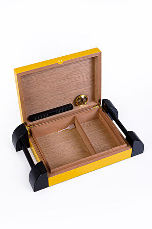 Cohiba Sarı Nokta Desenli Sedir Humidor Puro Kutusu