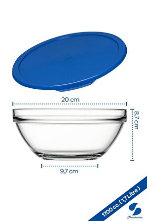 Paşabahçe 2 li chefs cam bol kase - çok amaçlı saklama kabı 20 cm.1700cc 53573