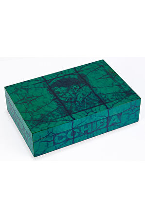 Cohiba Yeşil Desenli Sedir Humidor Puro Kutusu