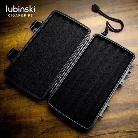 Lubinski Seyahat Puro Kutusu Humidor Kırılmaz Plastik Siyah Lion 5's
