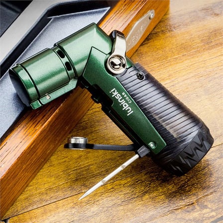 Lubinski Tek Torch İğneli Ve Delicili Puro Çakmağı Gri