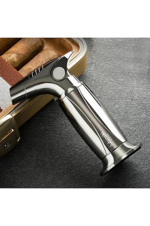 Lubinski Tek Torch Pürmüz Gunmetal Metal Masa Tipi Puro Çakmağı