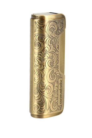 Conquistador Tek Torch Pürmüz Gold İşlemeli Metal Puro Çakmağı