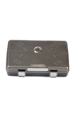Conquistador Gunmetal Siyah 10 Kapasite Seyahat Humidor Puro Kutusu