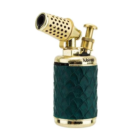 Lubinski Vintage Tek Torch Masa Tipi Puro Çakmağı Yeşil