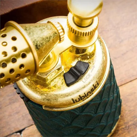 Lubinski Vintage Tek Torch Masa Tipi Puro Çakmağı Yeşil