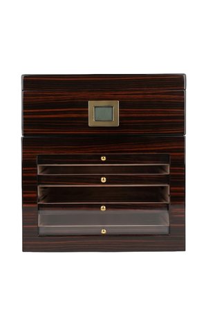 PremiumQuality Vitacura 4 Çekmeceli İçi Ledli Kahverengi Sedir Humidor Puro Kutusu