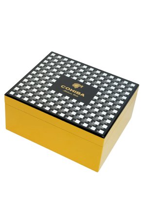 Cohiba Sarı Nokta Desenli Sedir Humidor Puro Kutusu
