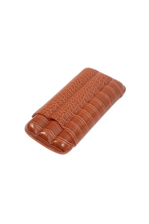 Cohiba Kahverengi Üçlü Deri Puro Kılıfı